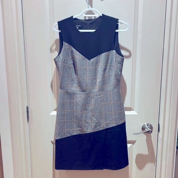 JUDITH & Charles wool blend sleeveless Color block sheath dress 6 made in Canada - Picture 4 of 11